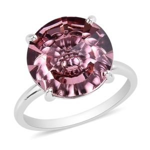 Swarovski Pink Crystal Solitaire Ring in Silver 9